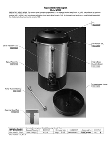 Diagram Diagram and Parts List for 45060  Hamilton Beach Beverage Dispenser